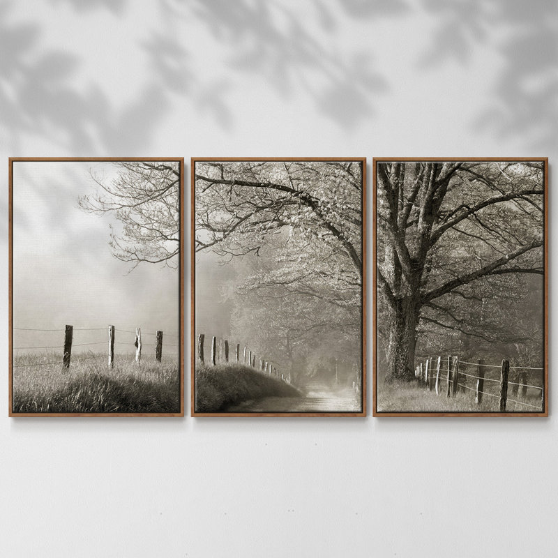 Trémie verte 3 pièces, Cadre noyer, 24" H x 48" W x 2" D