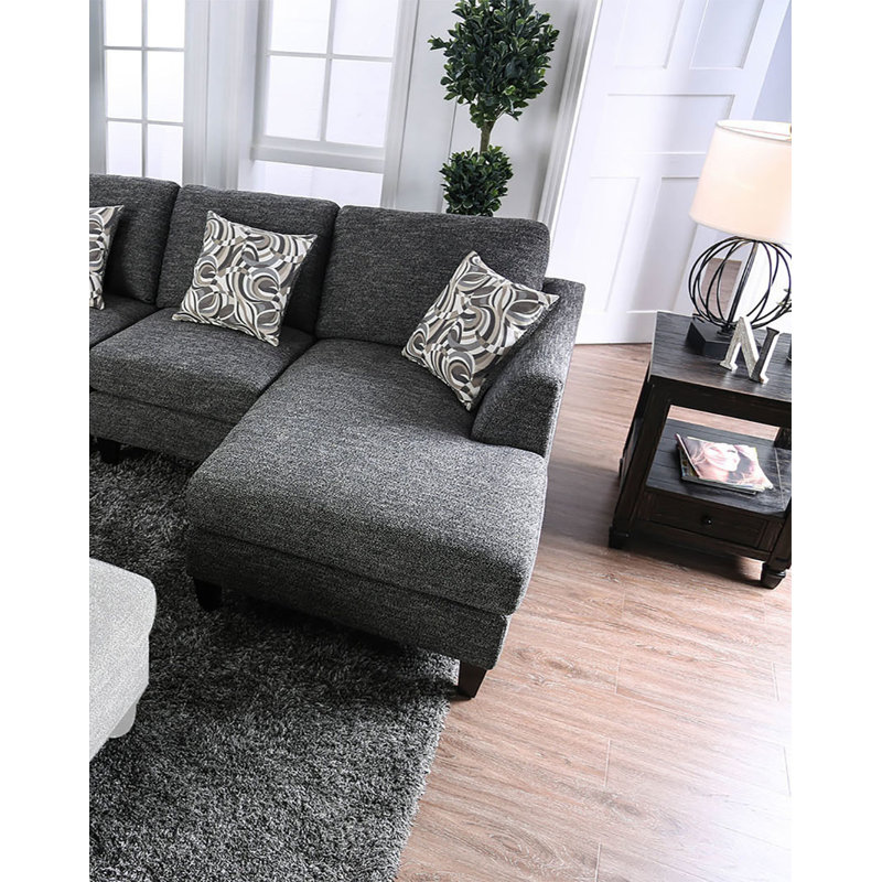 Upholstered 122 " U-Shaped Sofa & Chaise with Ottoman