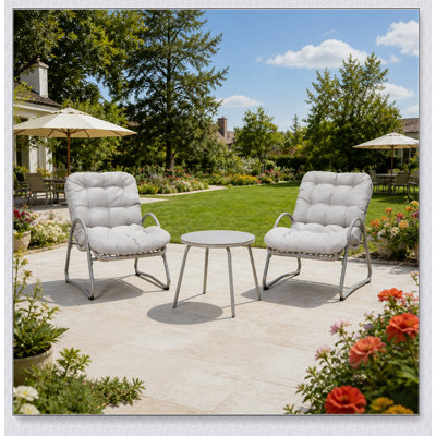 Ergonomic Wicker Patio Chair Set with Side Table for Outdoor Relaxation and Comfortable Reading