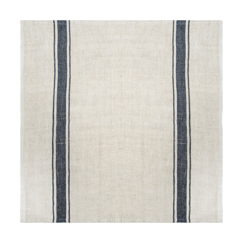 Cangelosi Striped Square Napkin, Blue/Natural