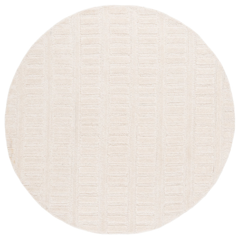 Tapis géométrique en laine touffeté à la main Mykonos 409, Rond 6 pi