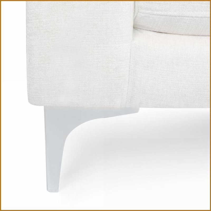 Chaise longue minimaliste moderne pour une personne - Tissu doux pour le salon / la chambre à coucher | Ivoire | Tissu | Dossier rembourré