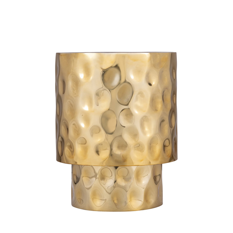 Bedingfield Hand-Hammered End Table, Gold