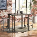 Montreal Solid Wood Top Metal Base Dining Table