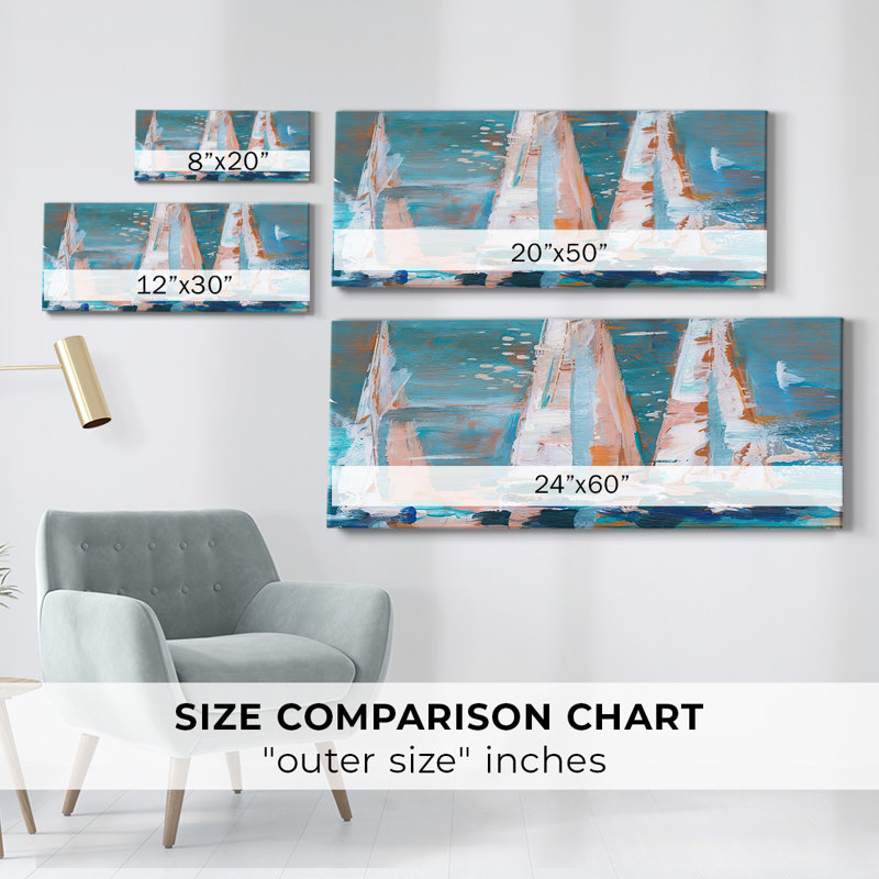 Toile tendue Pop Regatta II-Gallery, H 20 po x l 50 po x P 1,5 po