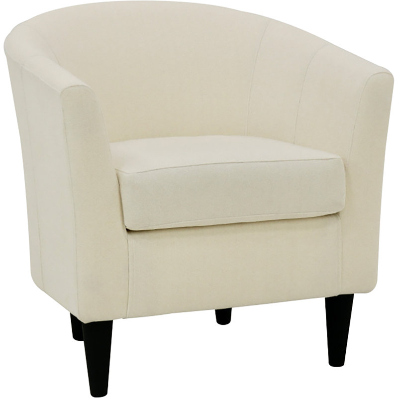 Fauteuil demi-tonneau l 31,5 po Kronos, Polyester glace Chloe, Noir