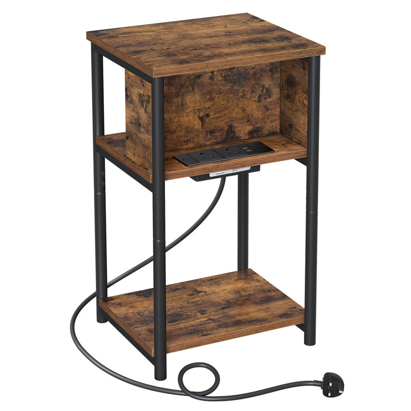 Akadian 34cm W Metal Bedside Table