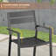 Ensemble de salle à manger de patio avec table ronde en métal et 4 chaises de salle à manger avec accoudoirs en métal-1012757439