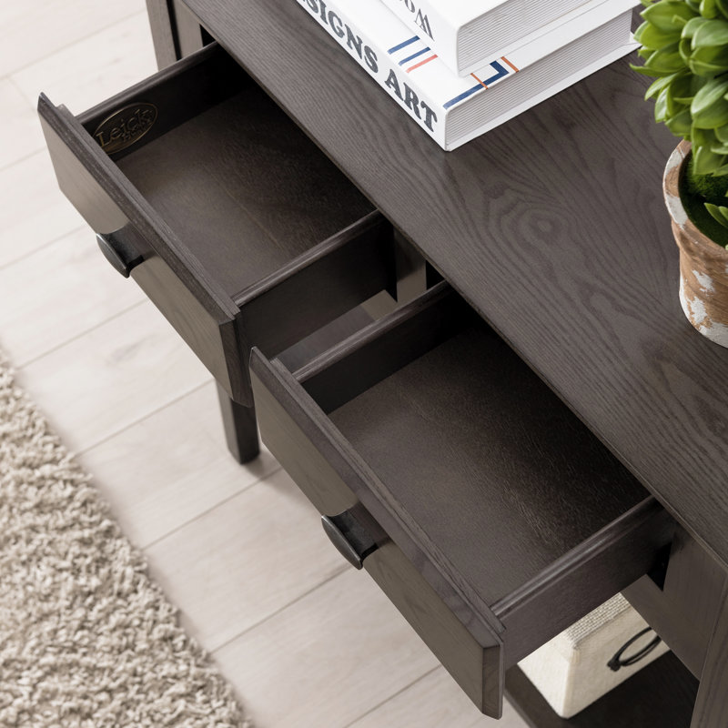 Console de couloir en bois massif et manufacturé, Gris foncé
