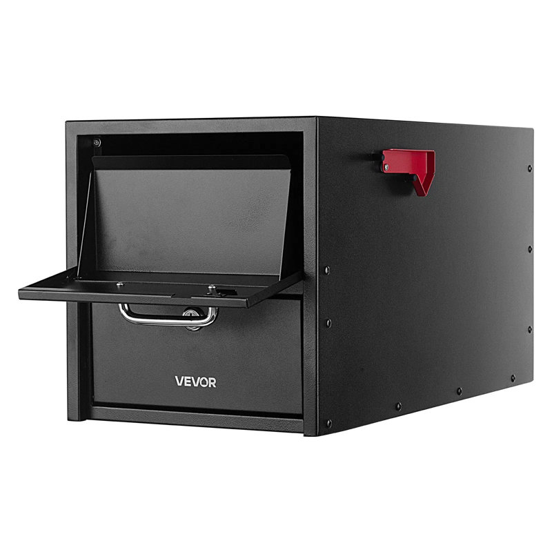 Boîte aux lettres anti-vol anti-vol, boîte aux lettres verrouillable en acier galvanisé robuste avec porte magnétique, résistant à la rouille, pince à courrier sortant et drapeau de ramassage, grande capacité de 21,06 pouces pour un usage extérieur résidentiel (poteaux de boîte aux lettres vendus séparément)