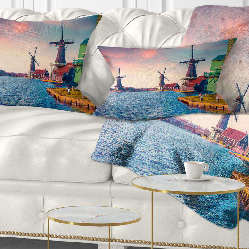 Coussin lombaire imprimé Zaandam Mills on Water Channel