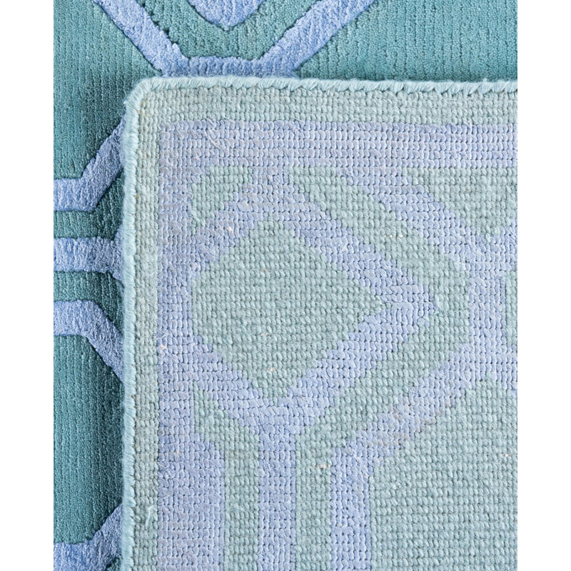 Overdyed One-of-a-Kind Rectangle 9'1" X 12'2" Hand Knotted Area Rug