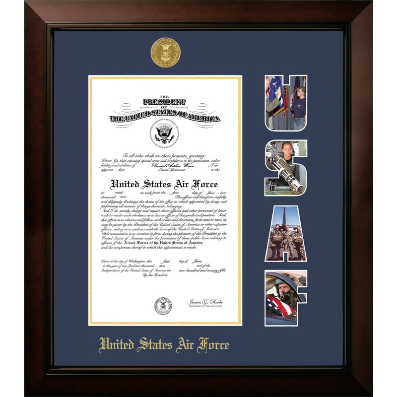 Air Force Certificate Legacy Picture Frame, 11" x 14", Gold