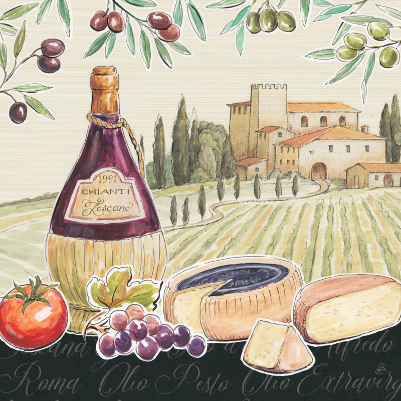 Tuscan Flavor II by Daphne Brissonnet - Wrapped Canvas Painting, 91cm H x 91cm W