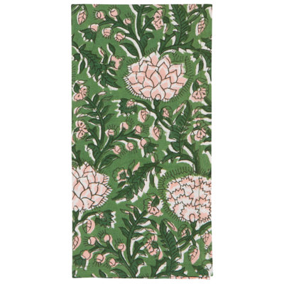 Set of 12 Napkin Block Print Peony