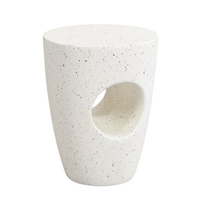 Stylish & Durable 14.5'' Magnesia Oxide Side Table For Indoor/outdoor Elegance