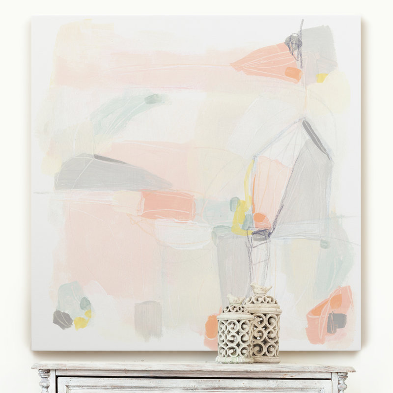 « pastel prism i »-reproduction d’art sur toile, H 16 po x l 16 po x P 1,5 po, Toile tendue