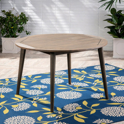 Table de salle à manger en bois 48,59 po, gris, pièce d'extérieur classique gris moderne 48,59 po, design chic