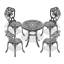 5 configurations de salle à manger en aluminium coulé, structure noire, style traditionnel, résistance aux intempéries, poids de la chaise de 9,3 lb, noir, sièges ergonomiques, profondeur de table de 26,77 po, assemblage requis