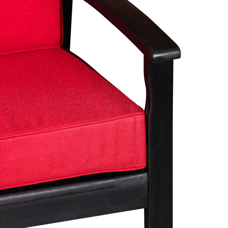 Causeuse avec coussins, Espresso, Rouge