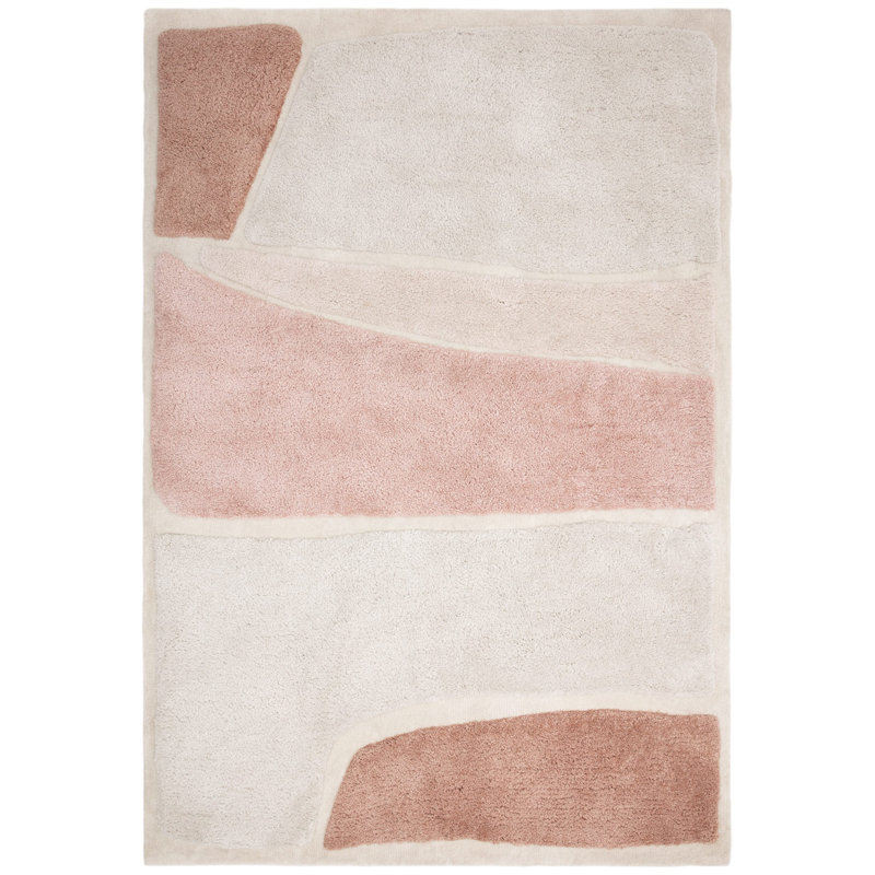 Deloyce Geometric Shapes Shag Area Rug, Rectangle 200 x 290 cm