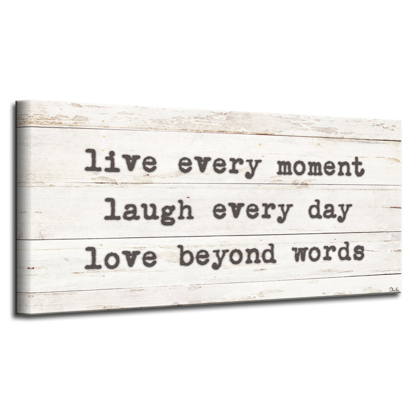 «Words to Live By» par Olivia Rose - reproduction d'art textuel sur toile, H 12 po x l 24 po x P 1,5 po