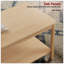 Table basse de coin en bois avec tablette de rangement Arc
