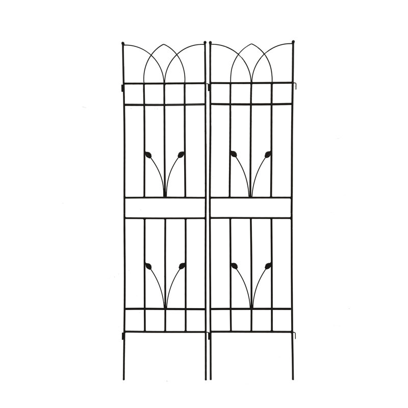 Paquet de 4 treillis de jardin en métal robuste pour plantes grimpantes, écran de support en fer antirouille pour mur extérieur, patio et clôture