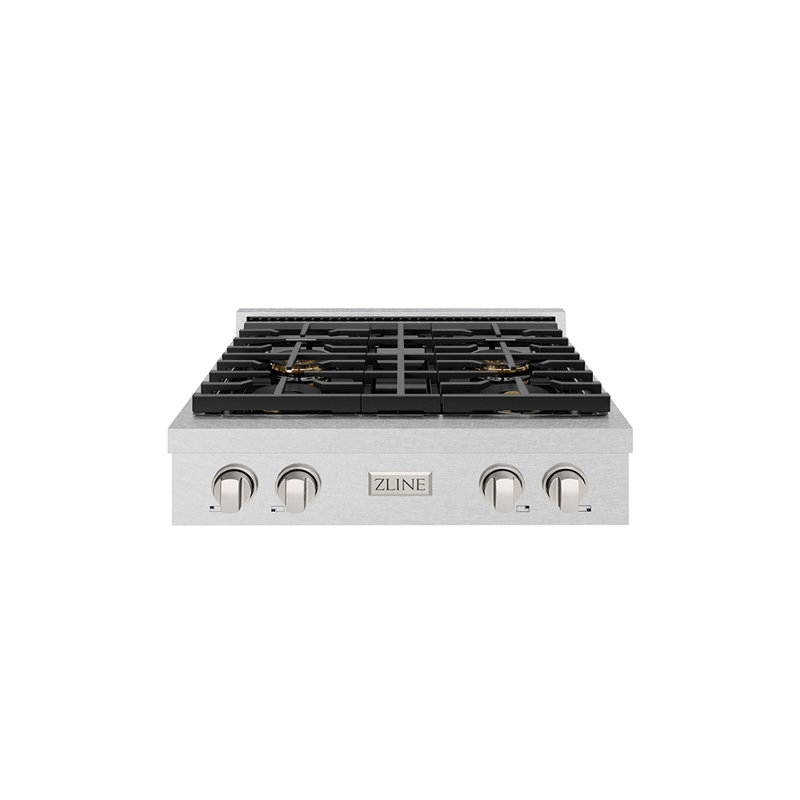 ZLINE 30 in. Paramount Gas Rangetop with 4 Burner DuoPro Cooktop in Satin Stainless Steel, Satin Stainless Steel