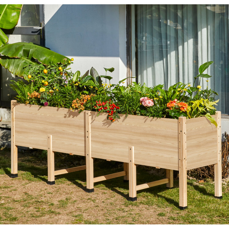 Lit de jardin surélevé 7 pi 2 pi avec pieds - Boîte à fleurs surélevée profonde de 16 po pour légumes, fleurs et herbes, facile à assembler