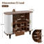 Bar Mid-Century moderne cannelé avec rangement pour le vin, porte-verres, tiroir et compartiments latéraux-129460264