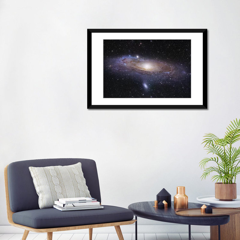 «M31, Andromeda Galaxy Mosaic I», impression sur toile, H 18 po x l 26 po x P 1,5 po, Toile avec cadre noir, Pas de tapis