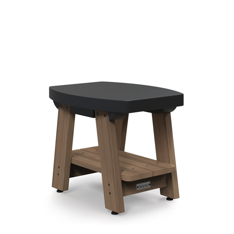 Mesa Rectangular Cedar Outdoor Side Table , 22'' in. W 17.4'' in. D, Black