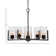 Atlas 5 Light Uplight Chandelier Shown In Graphite Finish With 4” Clear Bubble Glass