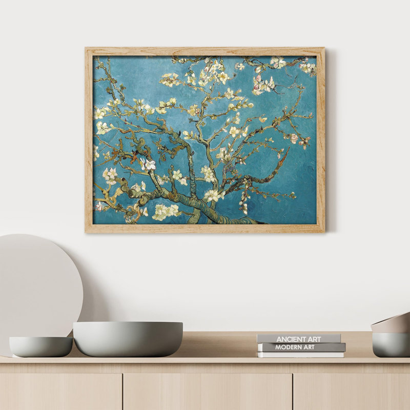 «Pastel Cherry Blossom Almond Blossom» sur papier, H 11 po x l 14 po, Naturel