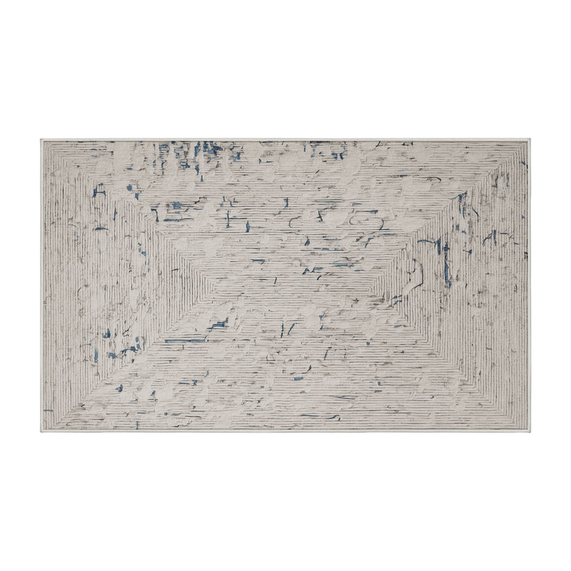 Machine Washable Beige Area Rug, Rectangle 4' x 6'