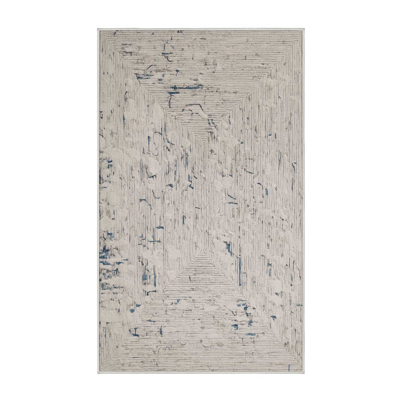 Tapis beige lavable à la machine, Rectangle 4 pi x 6 pi