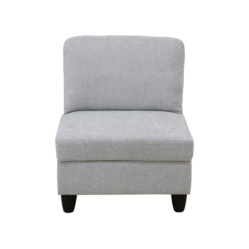 Trefann Upholstered Accent Chair, Light Gray Fabric