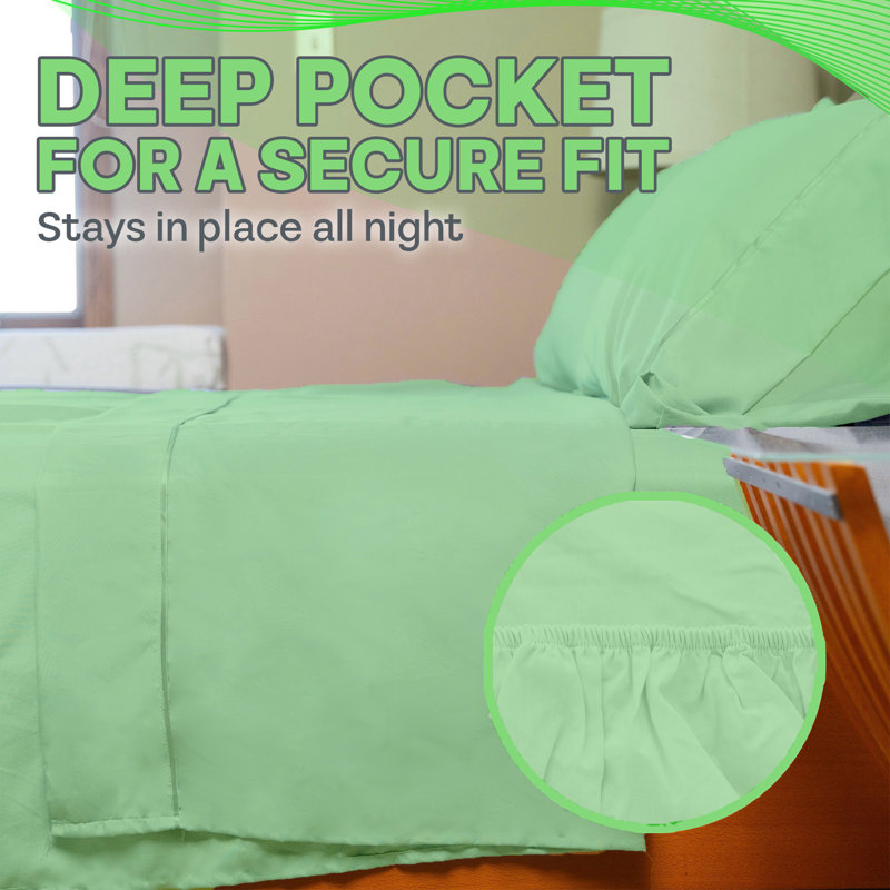 Ultra Soft Bamboo Sheet Set - 4 Pc Set - Wrinkle Resistant - Cooling Sheets with Deep Pockets, Twin Sheet Set + 2 Pillowcases