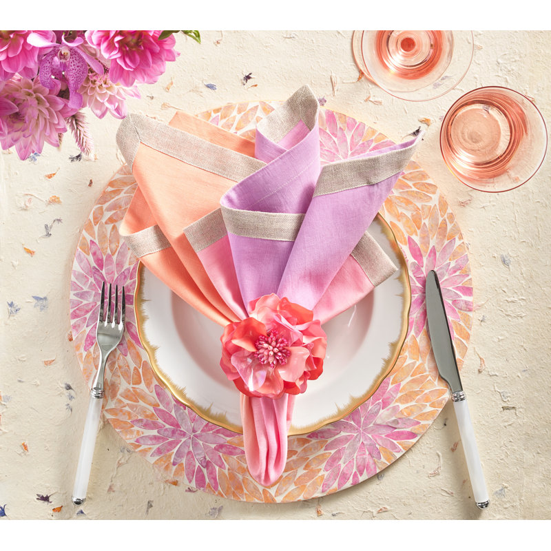 Gardenia Napkin Ring, Red/Pink
