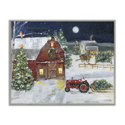 «Snowy Farm & Tractor», art giclée par Sally Swatland