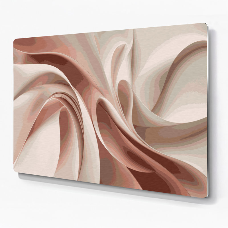 Gradient Abstract 76 Beige Metal Wall Art