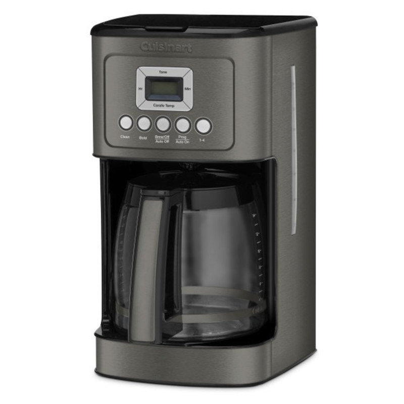 Cafetière programmable de 14 tasses avec carafe en verre Cuisinart, entièrement automatique pour le contrôle de l'intensité d'infusion et le réglage de une à quatre tasses