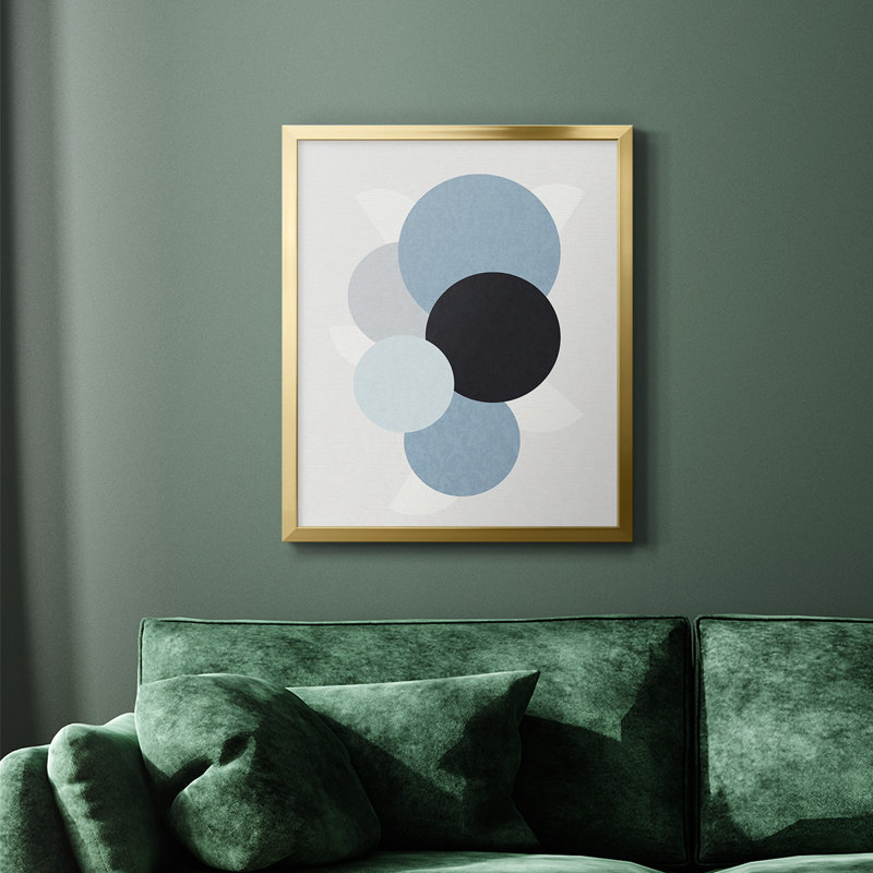 Toile encadrée de qualité supérieure Shapely Blues II - prête à être accrochée, Or, H 24 po x l 20 po