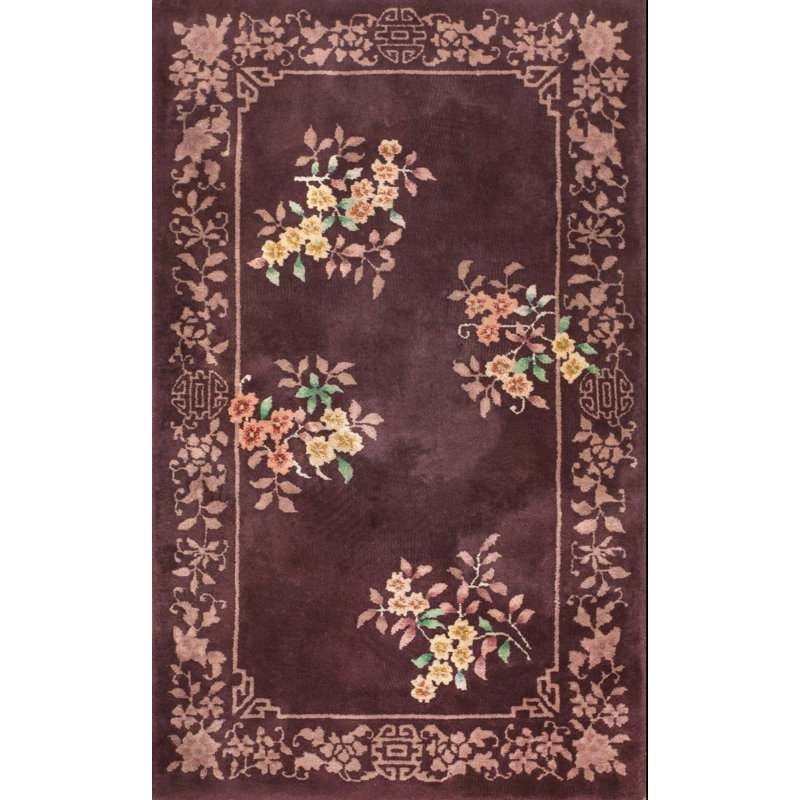 Petit tapis art déco chinois antique de petite taille