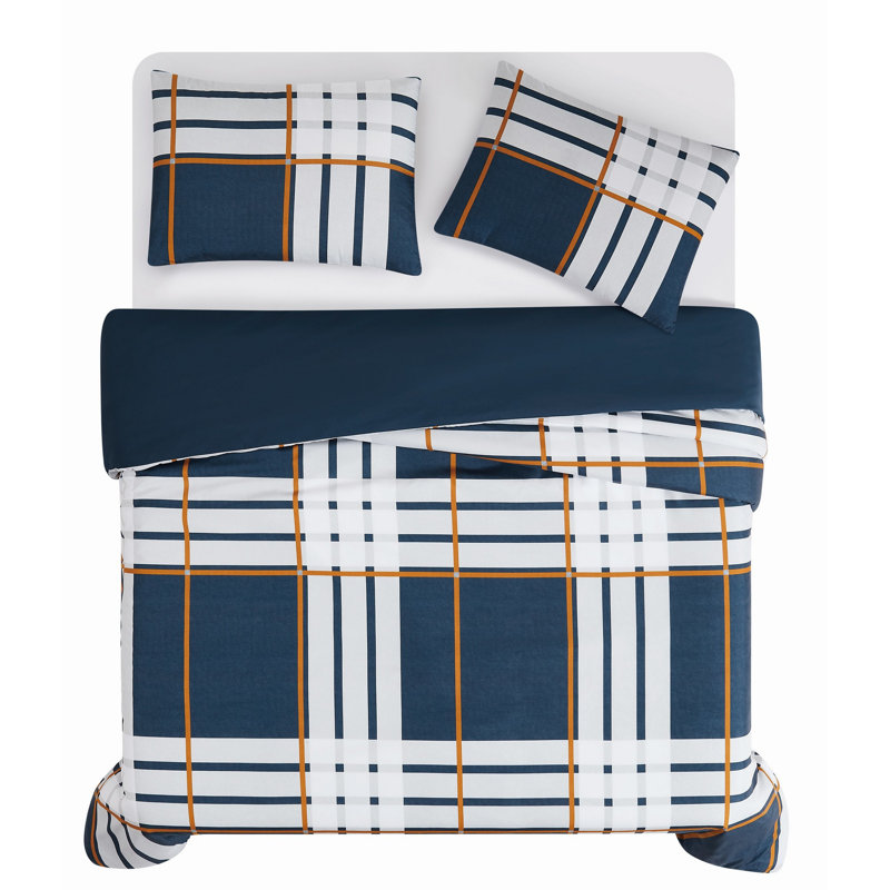 Truly Soft Henry Plaid Microfiber Duvet Sets, Queen Duvet Cover + 2 Standard Shams