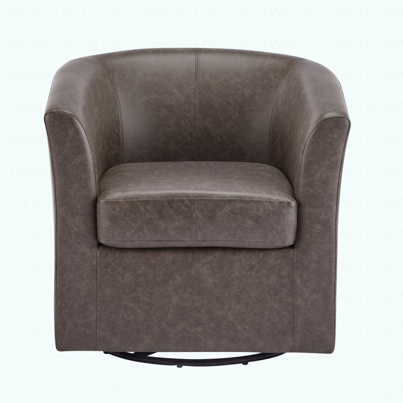 Fauteuil demi-tonneau rotatif Modern, Marron foncé
