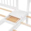 Lit double blanc au-dessus de simple et superposé, pin et contreplaqué, garde-corps de longueur, escalier multifonctionnel, 4 tiroirs de rangement, pas de sommier tapissier, grande capacité-130155722