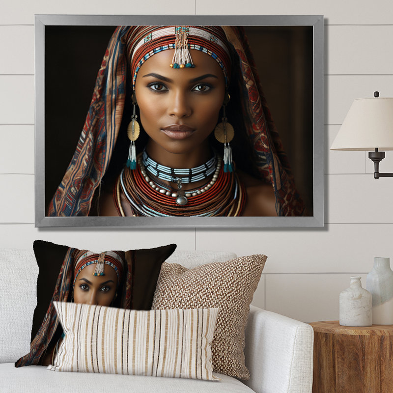 " World Cultures Samburu Beauty II ", 12" H x 20" W x 1" D, Silver Picture Framed