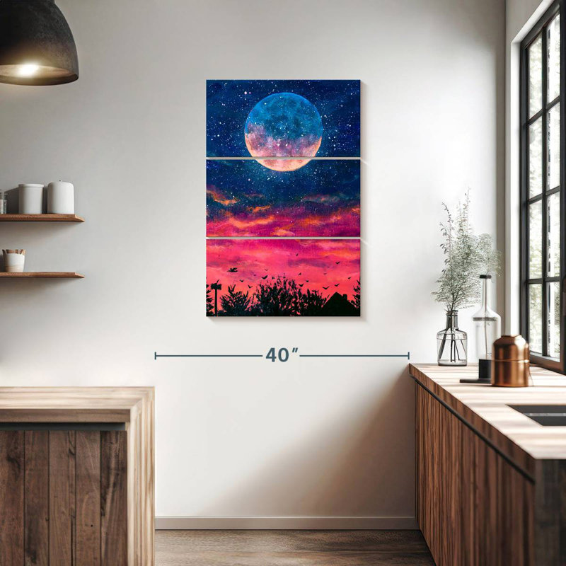 Oberle Colorful Forest Moonrise, 38" H x 24" W